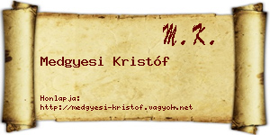 Medgyesi Kristóf névjegykártya
